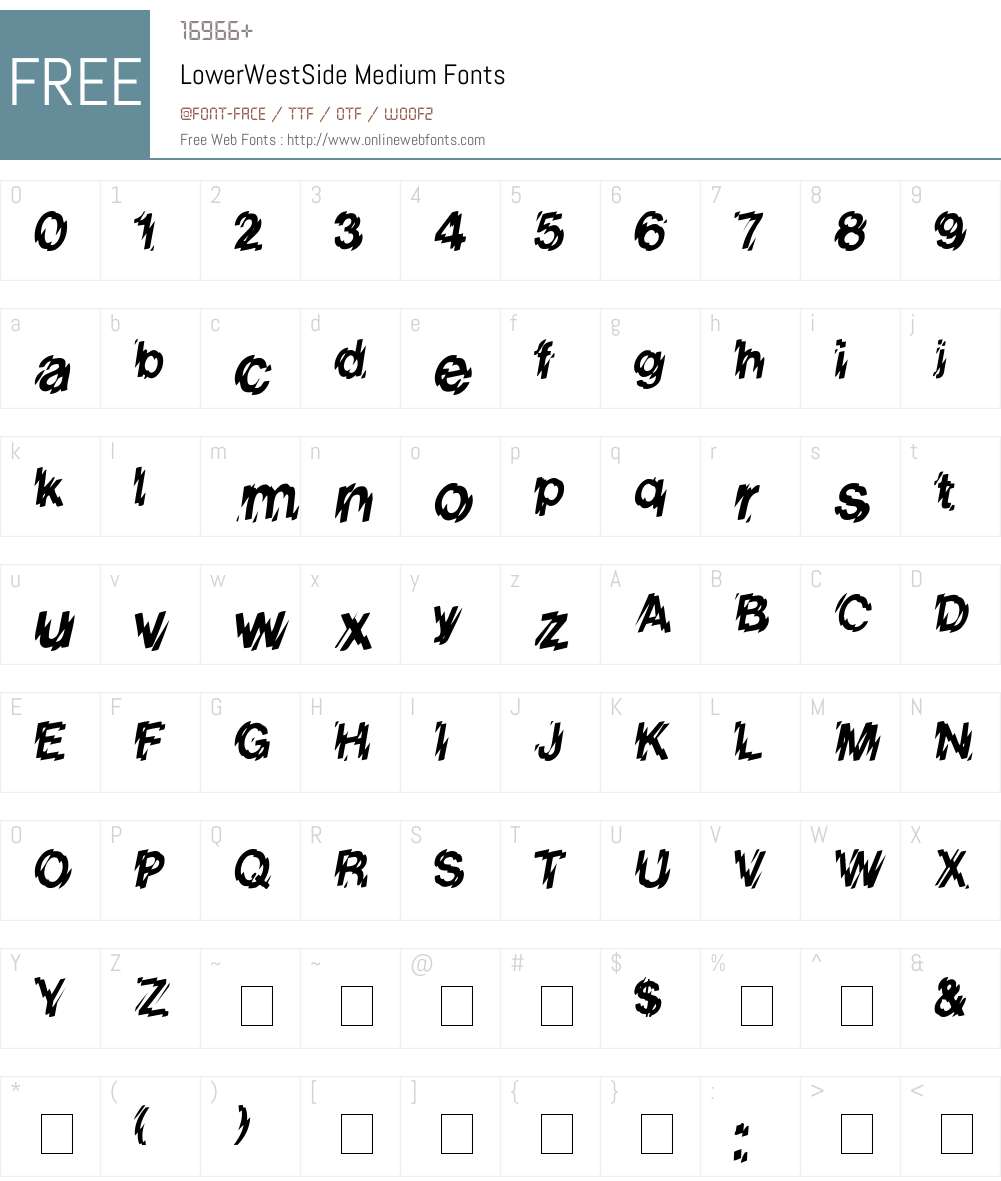 LowerWestSide Font Screenshots