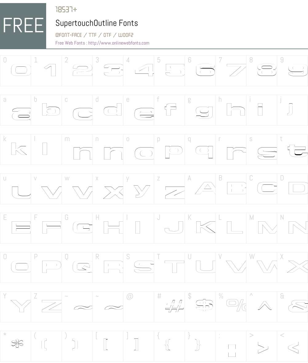 SupertouchOutline Font Screenshots
