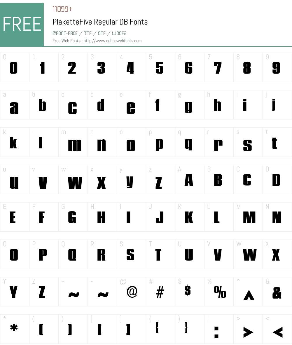 PlaketteFive DB Font Screenshots