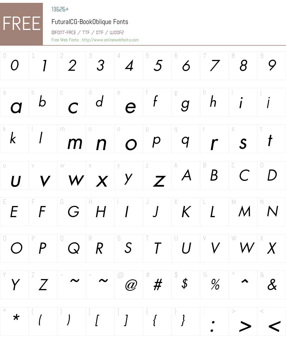 FuturaICG Font Screenshots
