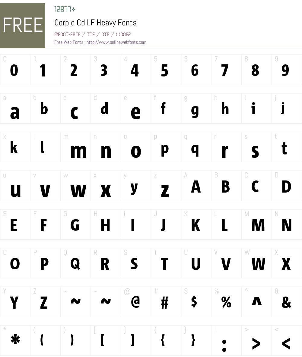 Corpid Cd LF Font Screenshots