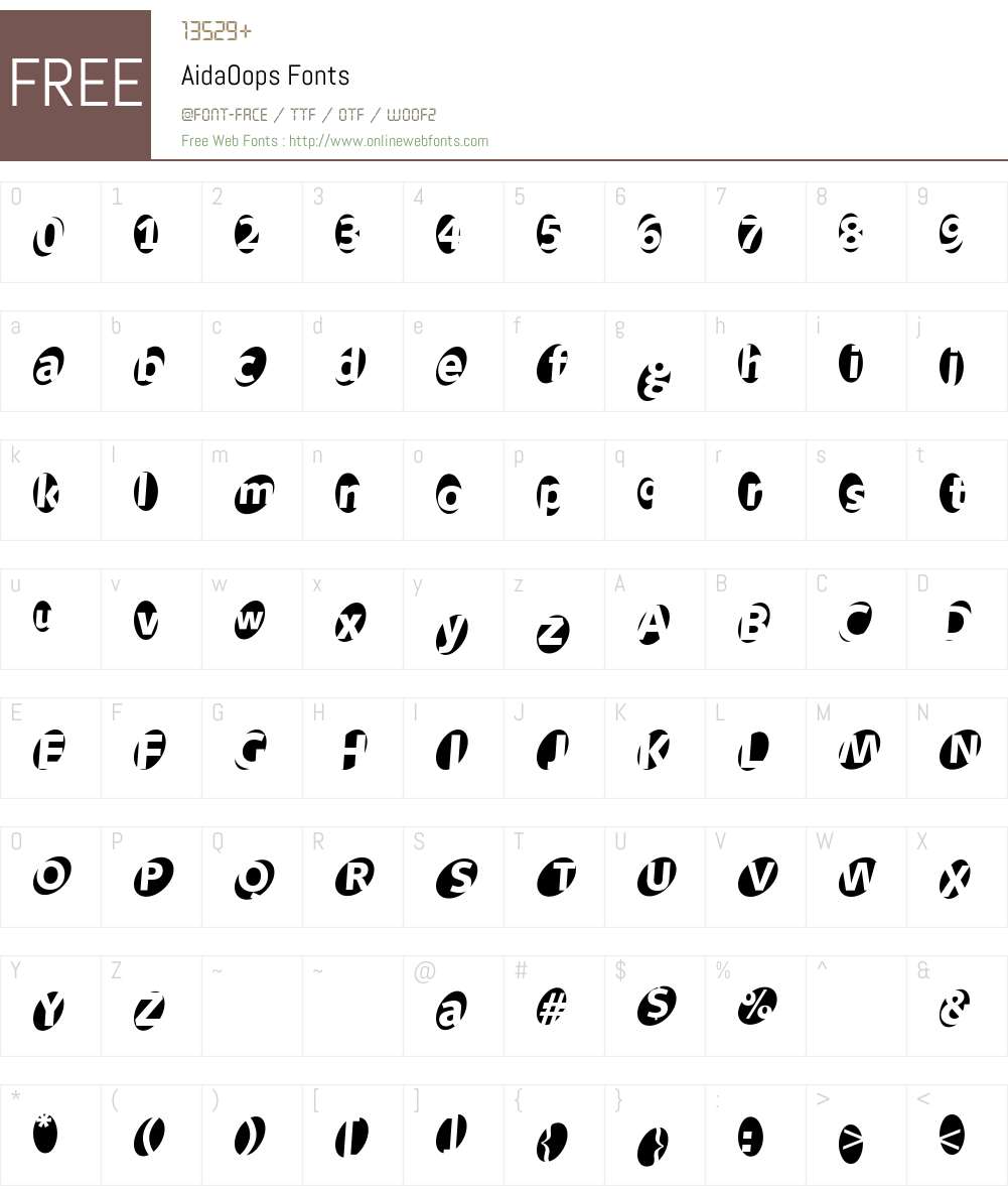 Aida Font Screenshots
