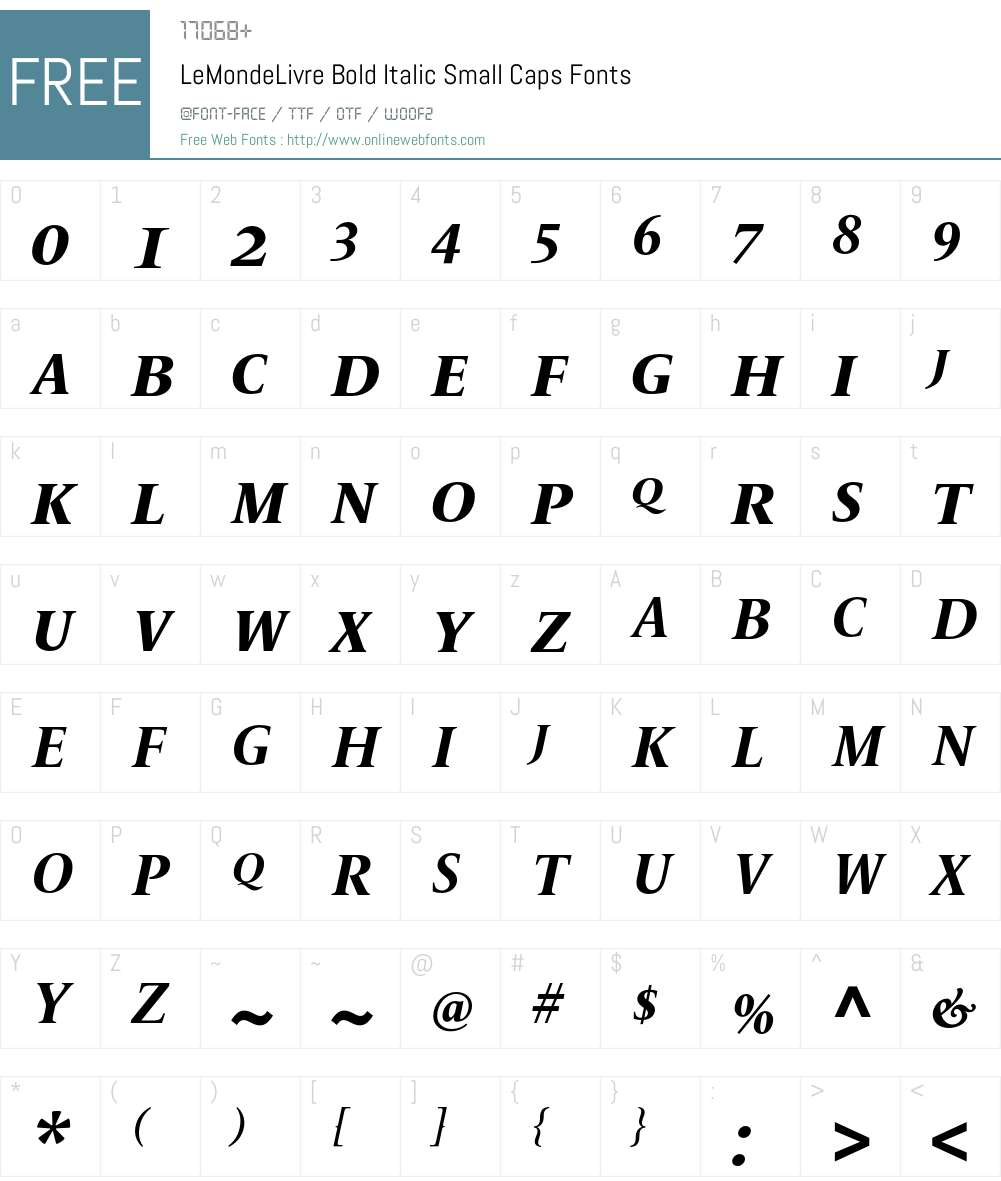 LeMondeLivre Font Screenshots