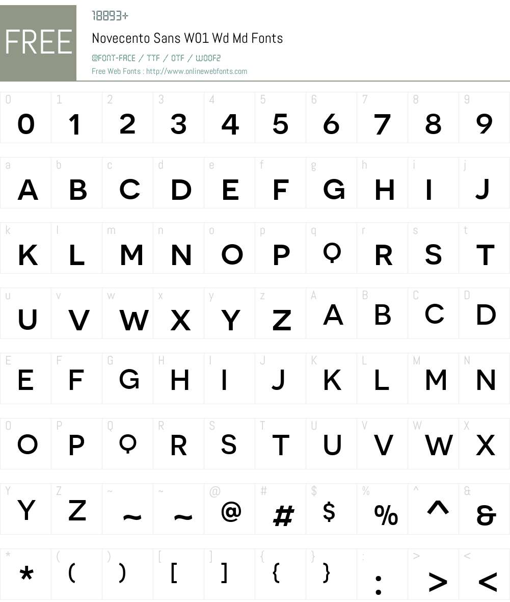 NovecentoSansW01-WdMd Font Screenshots