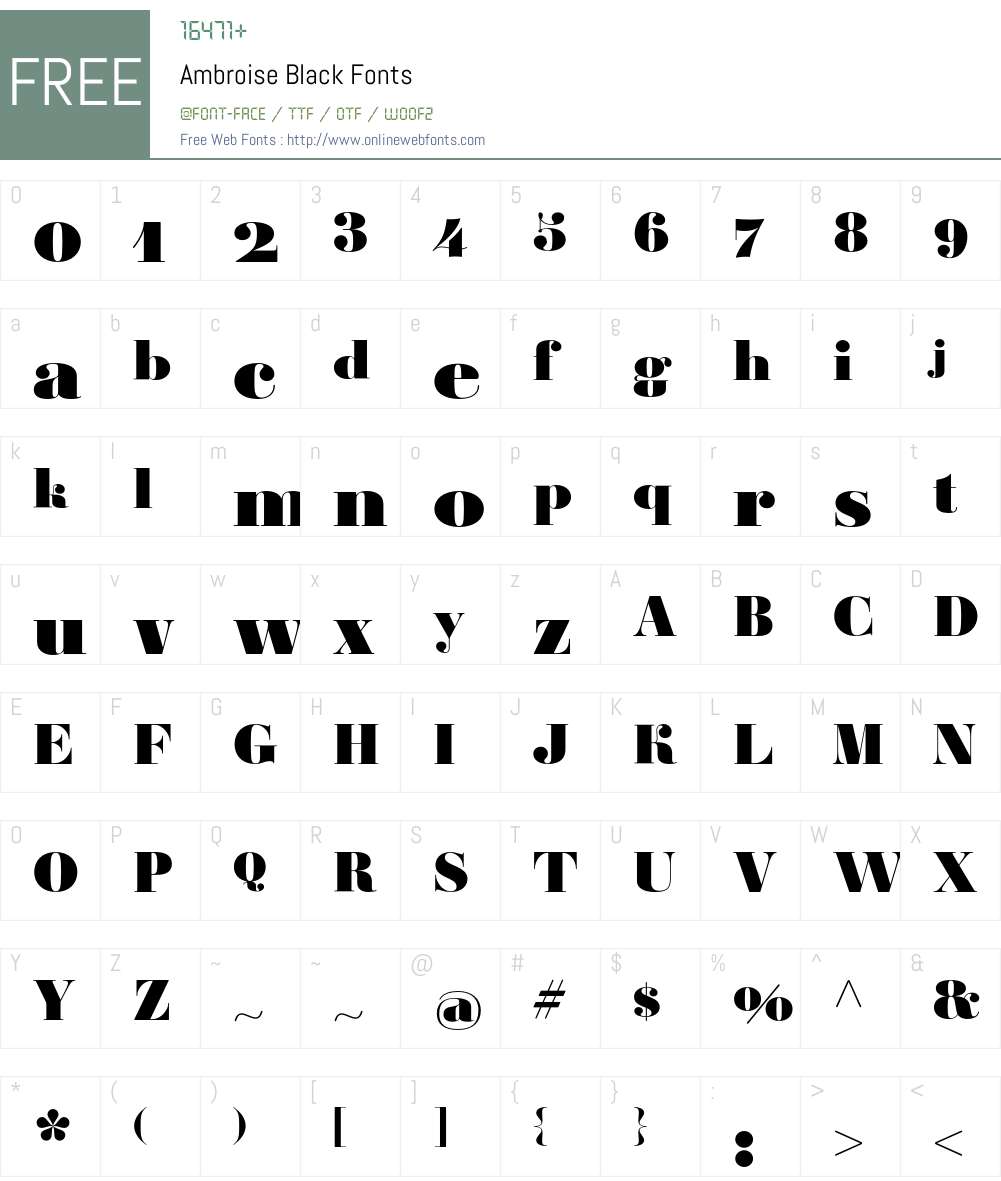 Ambroise Font Screenshots