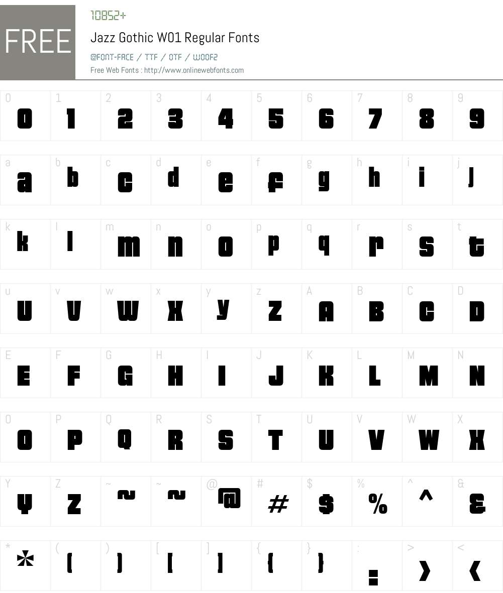 JazzGothicW01-Regular Font Screenshots