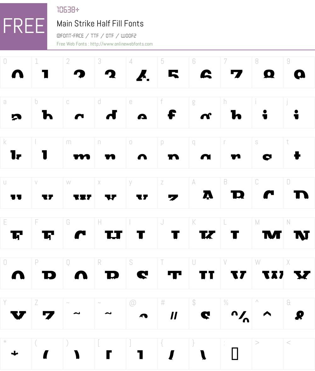 Main Strike Half Fill Font Screenshots
