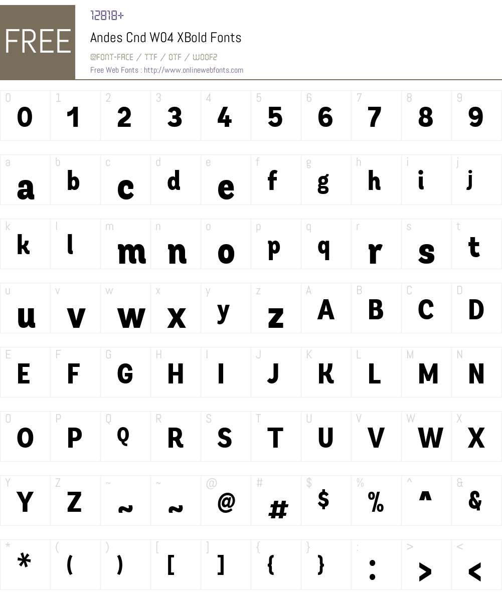 AndesCndW04-XBold Font Screenshots