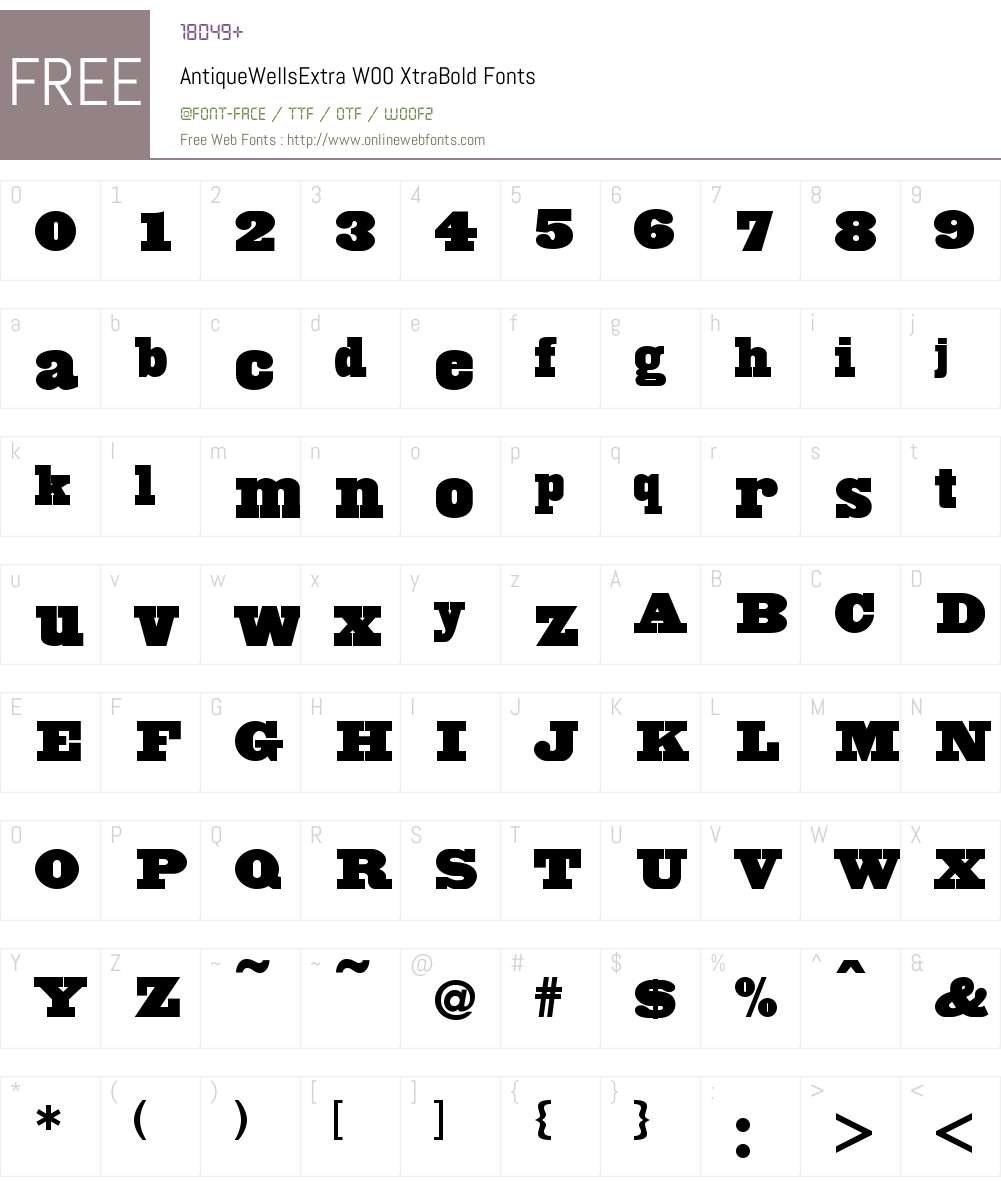 AntiqueWellsExtraW00-XBold Font Screenshots