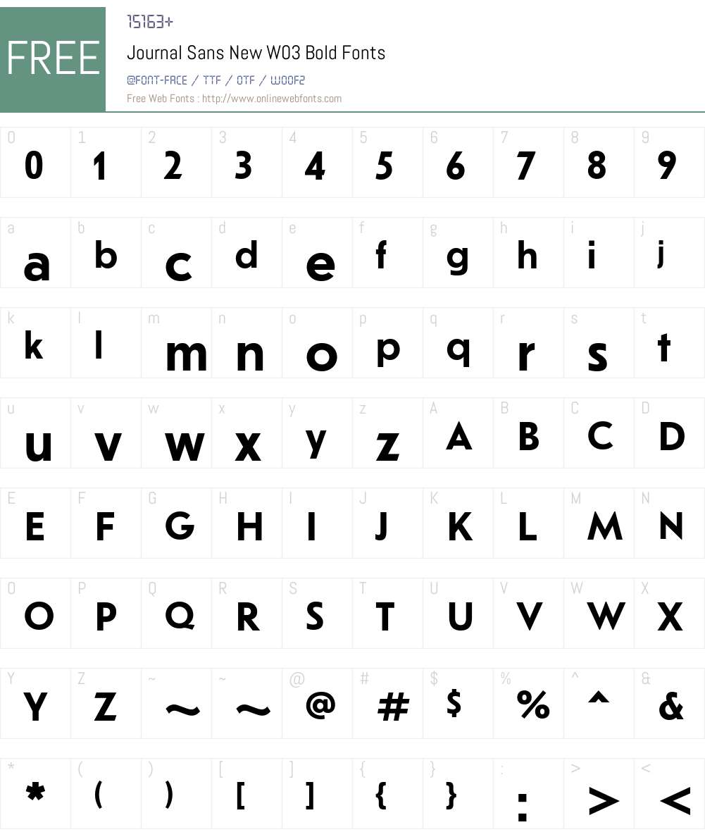 Journal Sans New Font Screenshots