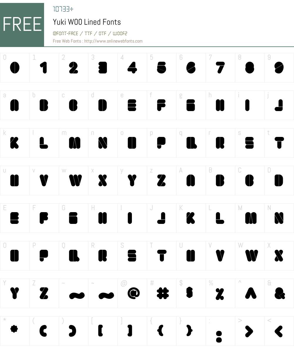 YukiW00-Lined Font Screenshots