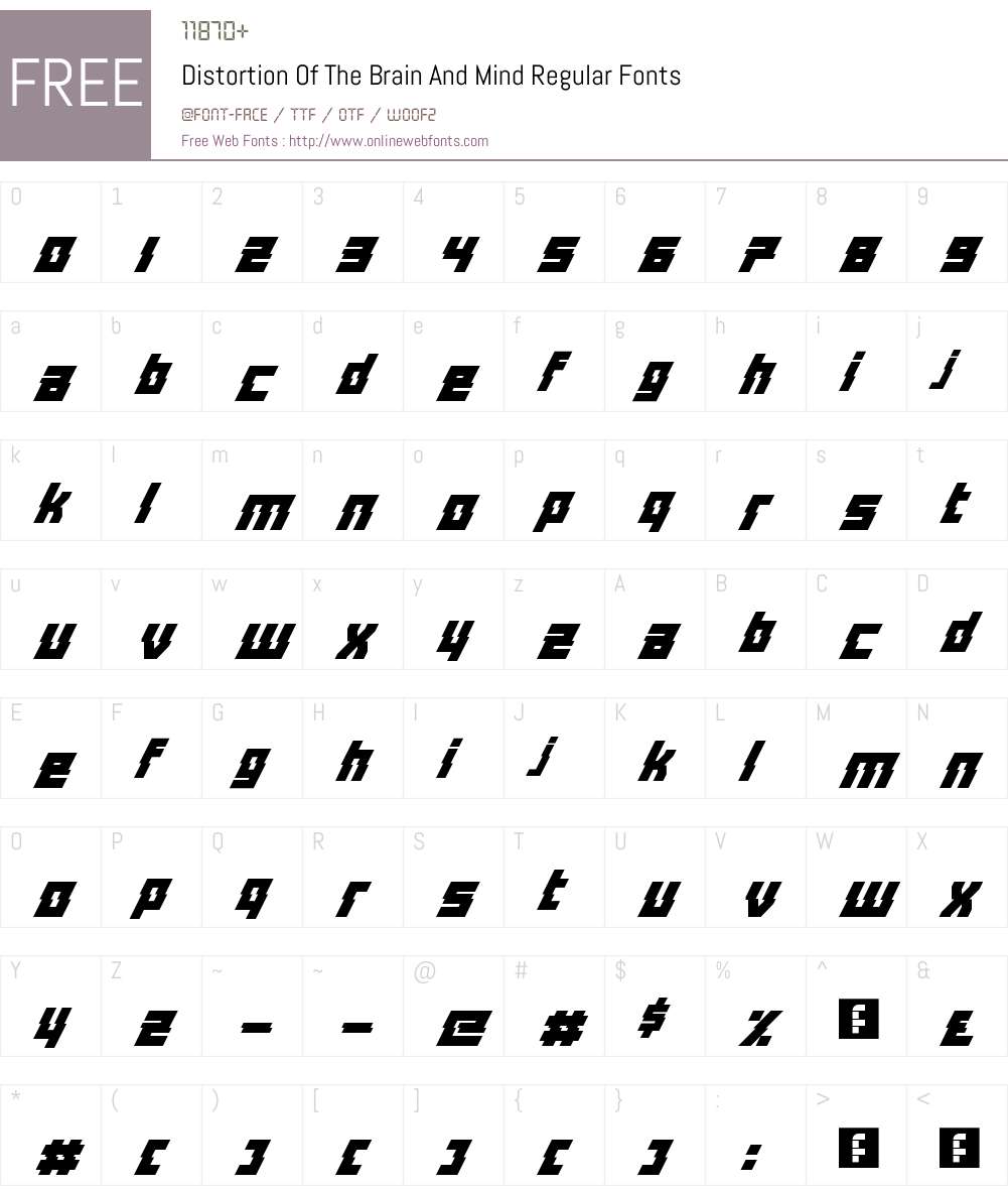 Distortion Of The Brain And Mind Font Screenshots