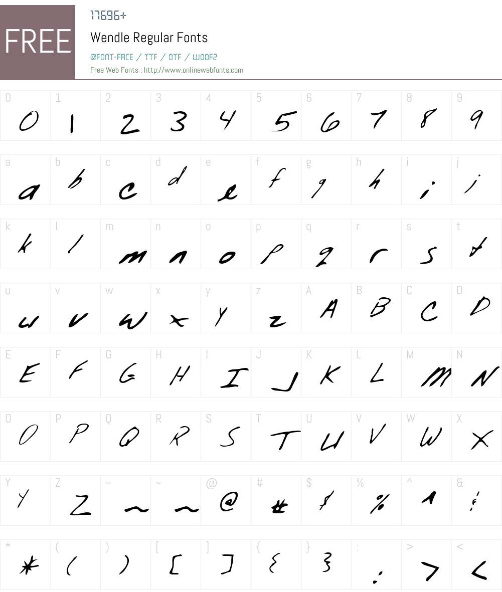 Wendle Font Screenshots