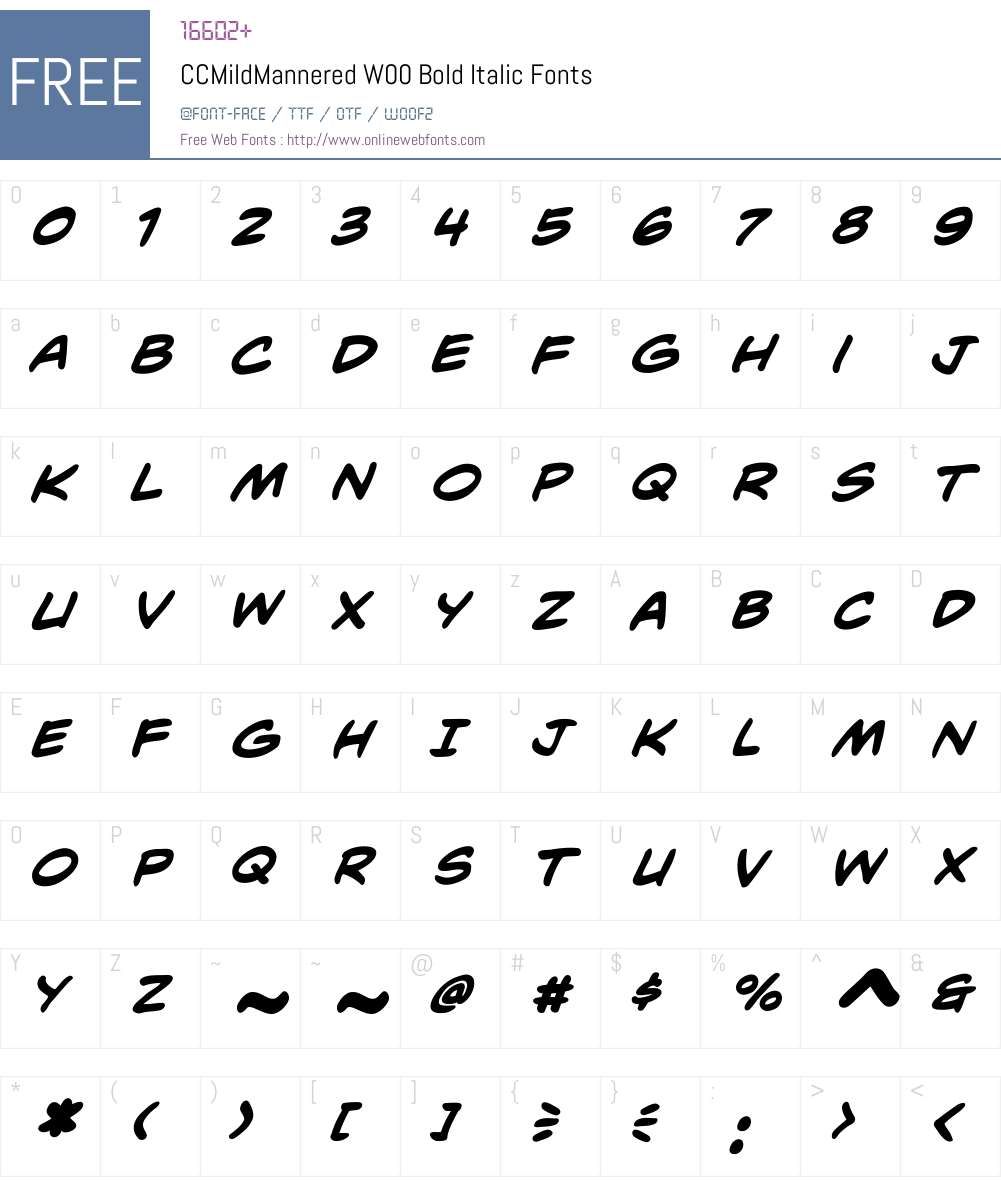CCMildManneredW00-BoldIt Font Screenshots