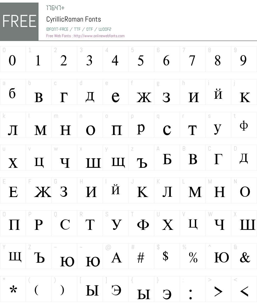CyrillicRoman Font Screenshots