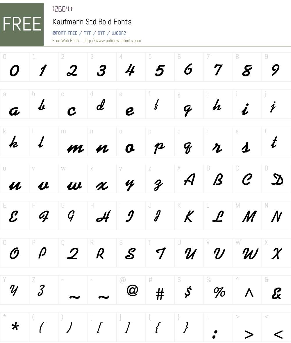 Kaufmann Std Font Screenshots