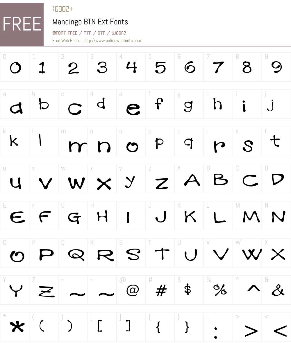 Mandingo BTN Ext Font Screenshots