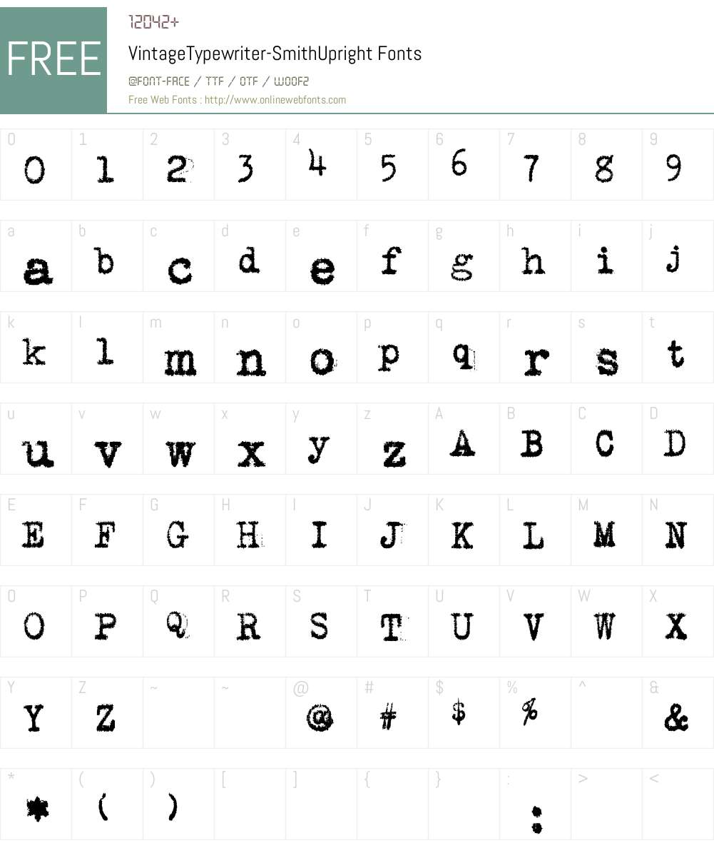 VintageTypewriter Font Screenshots