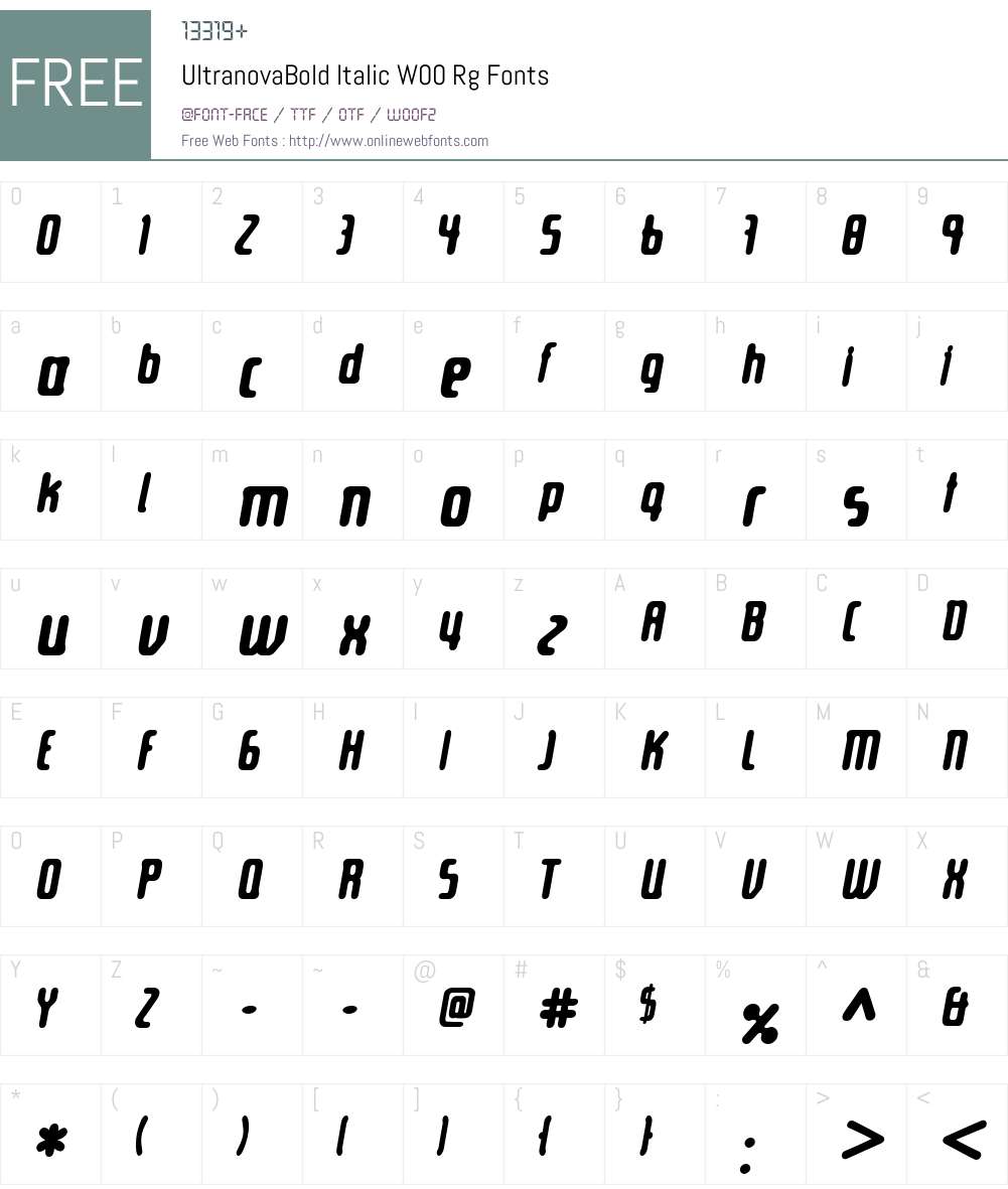 Ultranova Font Screenshots