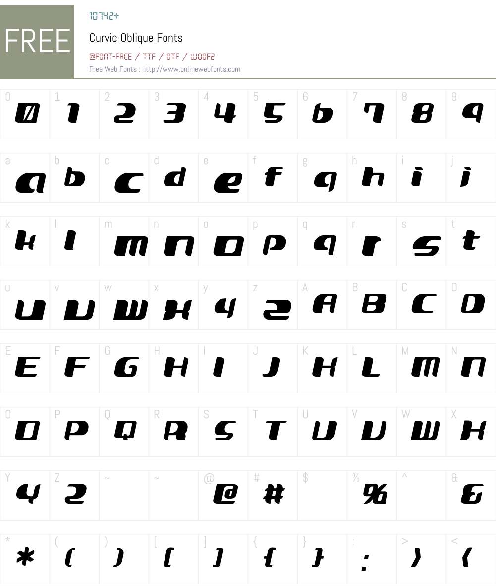 Curvic Font Screenshots