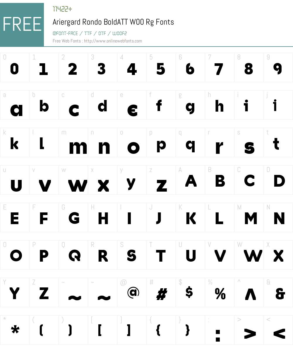 AriergardRondoBoldATTW00-Rg Font Screenshots