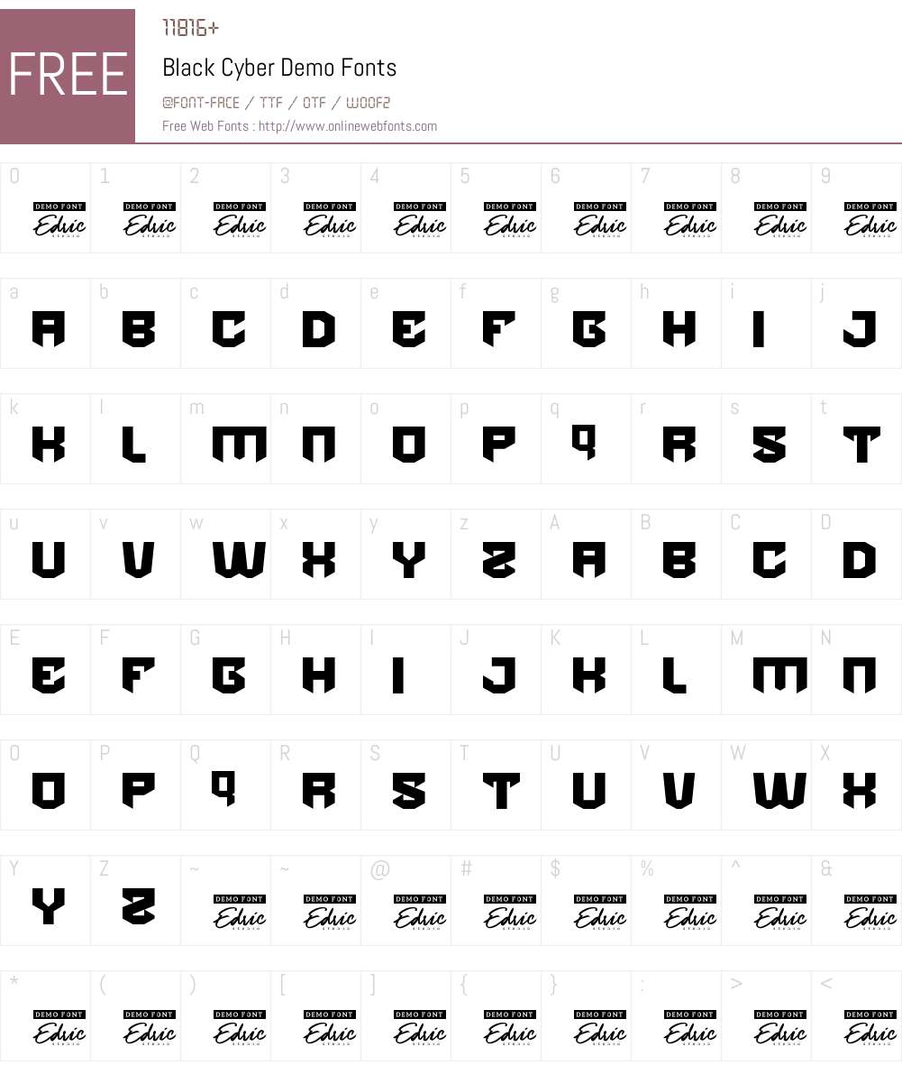 Black Cyber Demo 1.001;Fontself Maker 3.5.7 Fonts Free Download ...