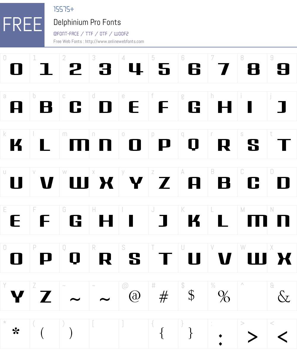 Delphinium Pro Font Screenshots