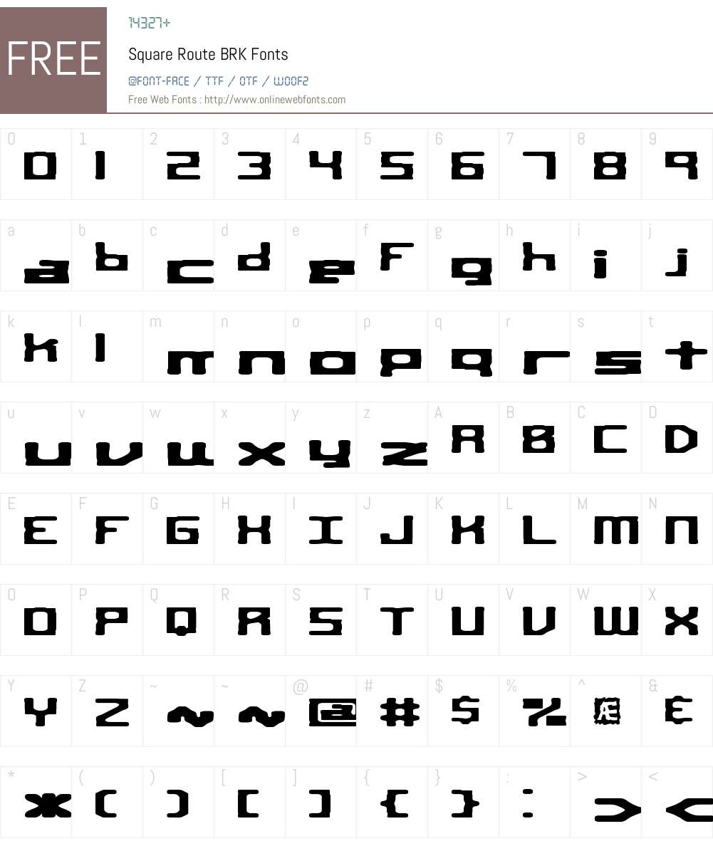 Square Route BRK Font Screenshots