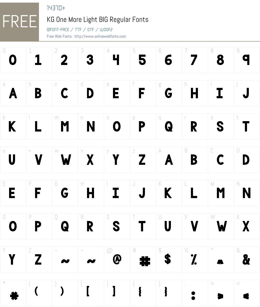 KG One More Light BIG Font Screenshots