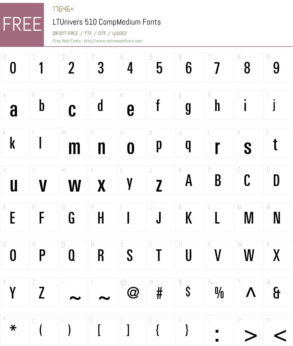 LTUnivers Font Screenshots