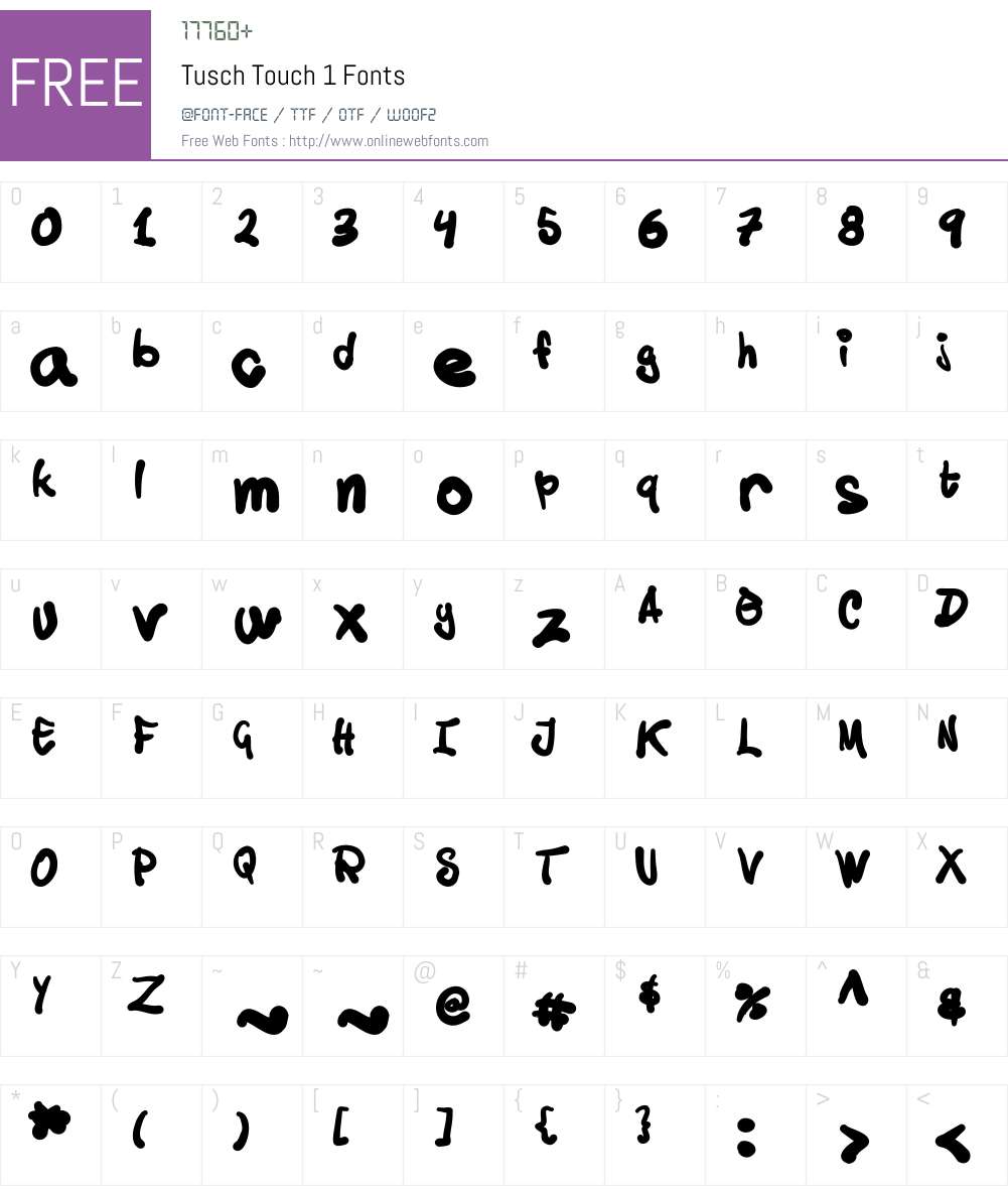 Tusch Touch 1 Font Screenshots