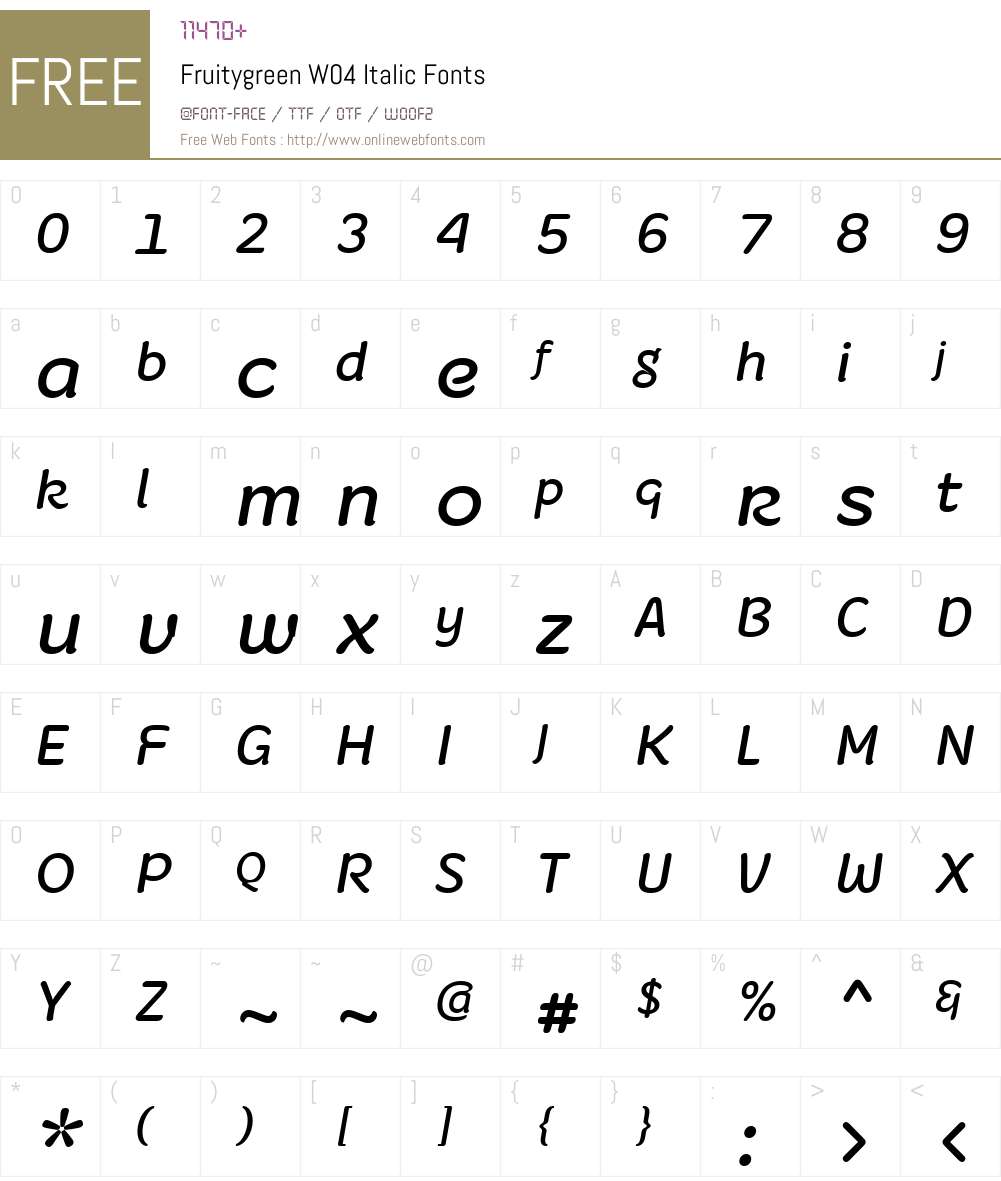 Fruitygreen Font Screenshots