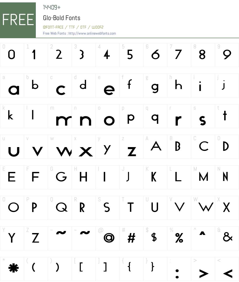 Glo-Bold Font Screenshots