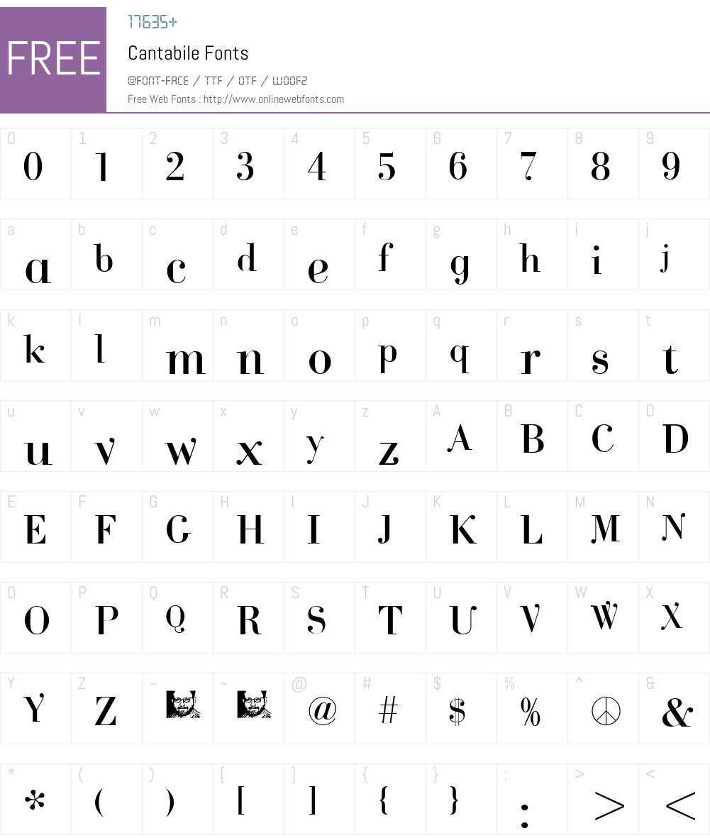 Cantabile Font Screenshots