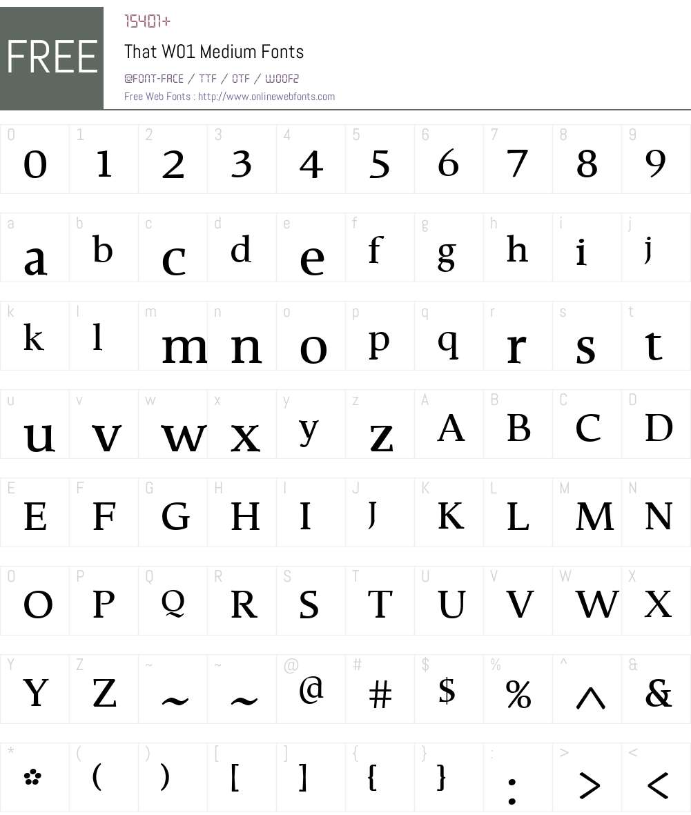 ThatW01-Medium Font Screenshots