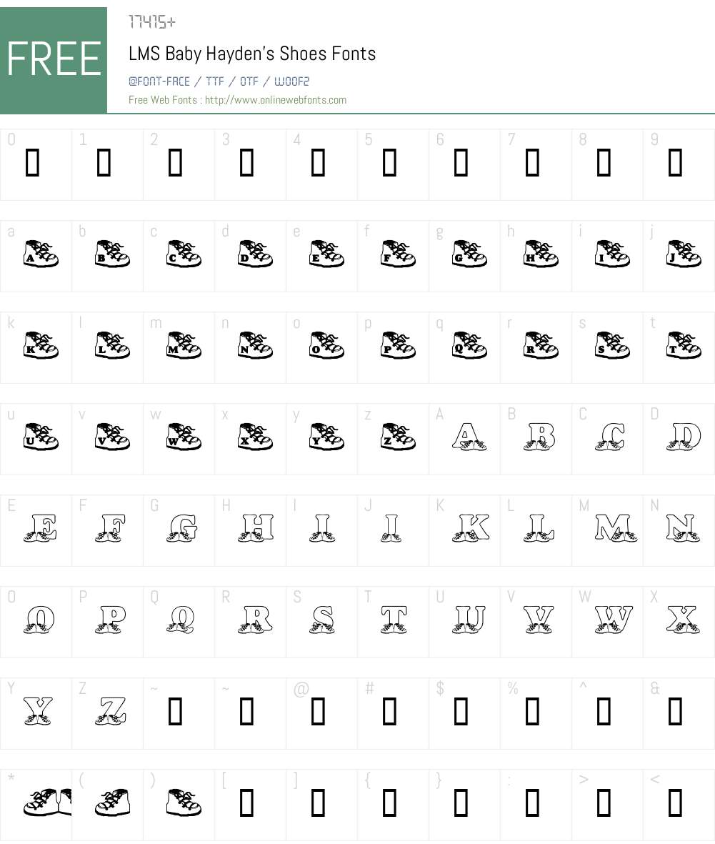 LMS Baby Hayden's Shoes Font Screenshots