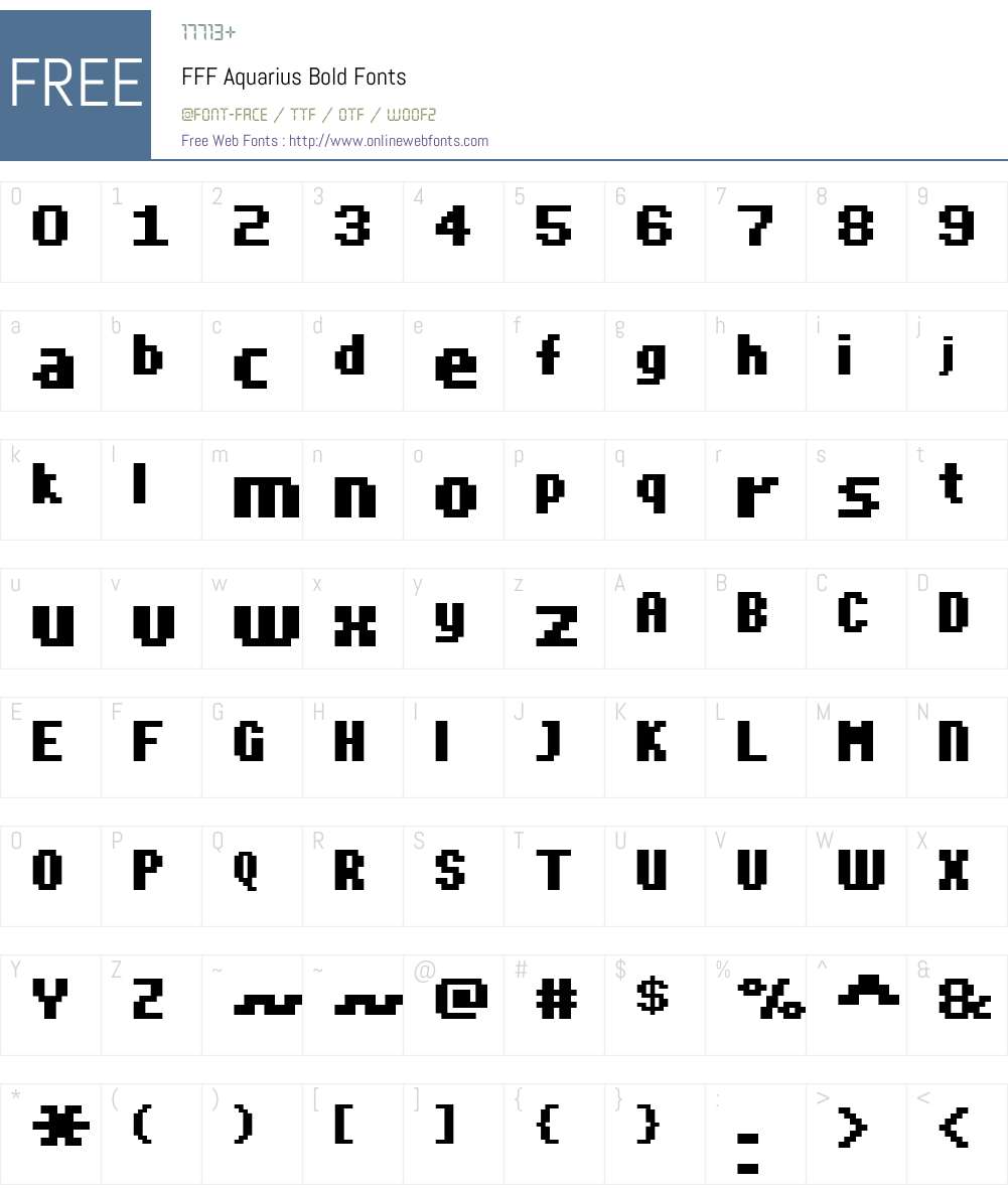 FFF Aquarius Bold Font Screenshots