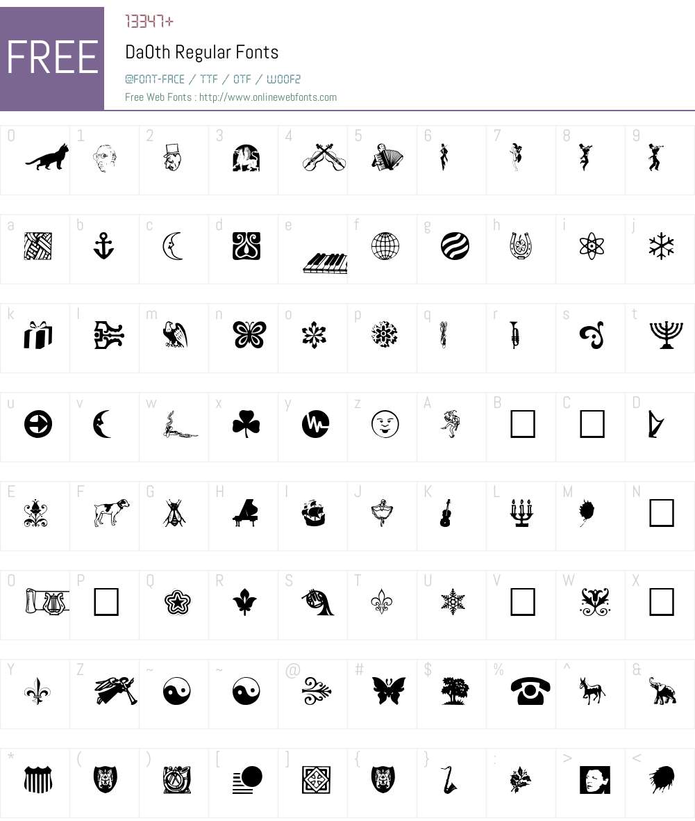 DaOth Font Screenshots