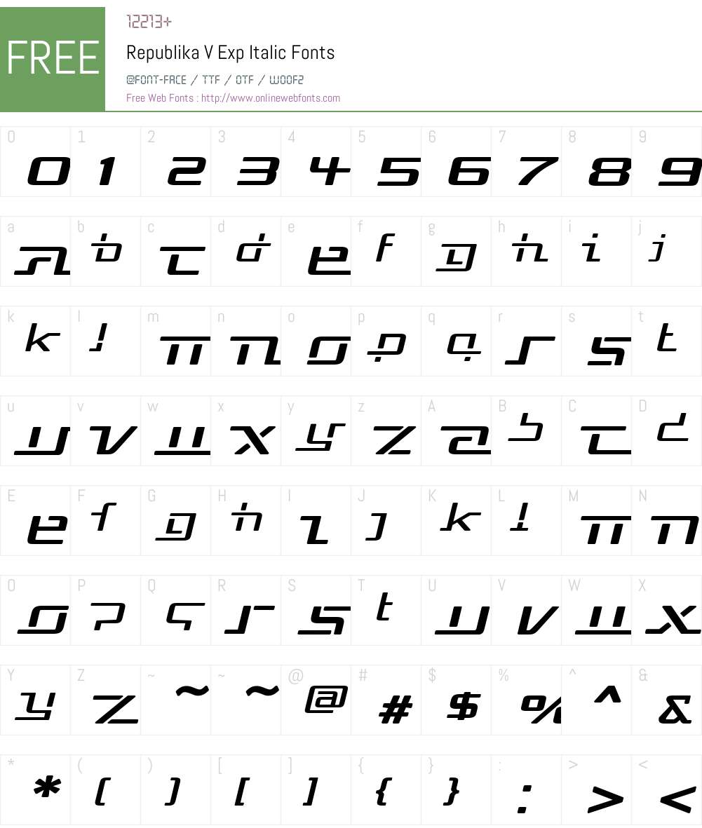 Republika V Exp Font Screenshots