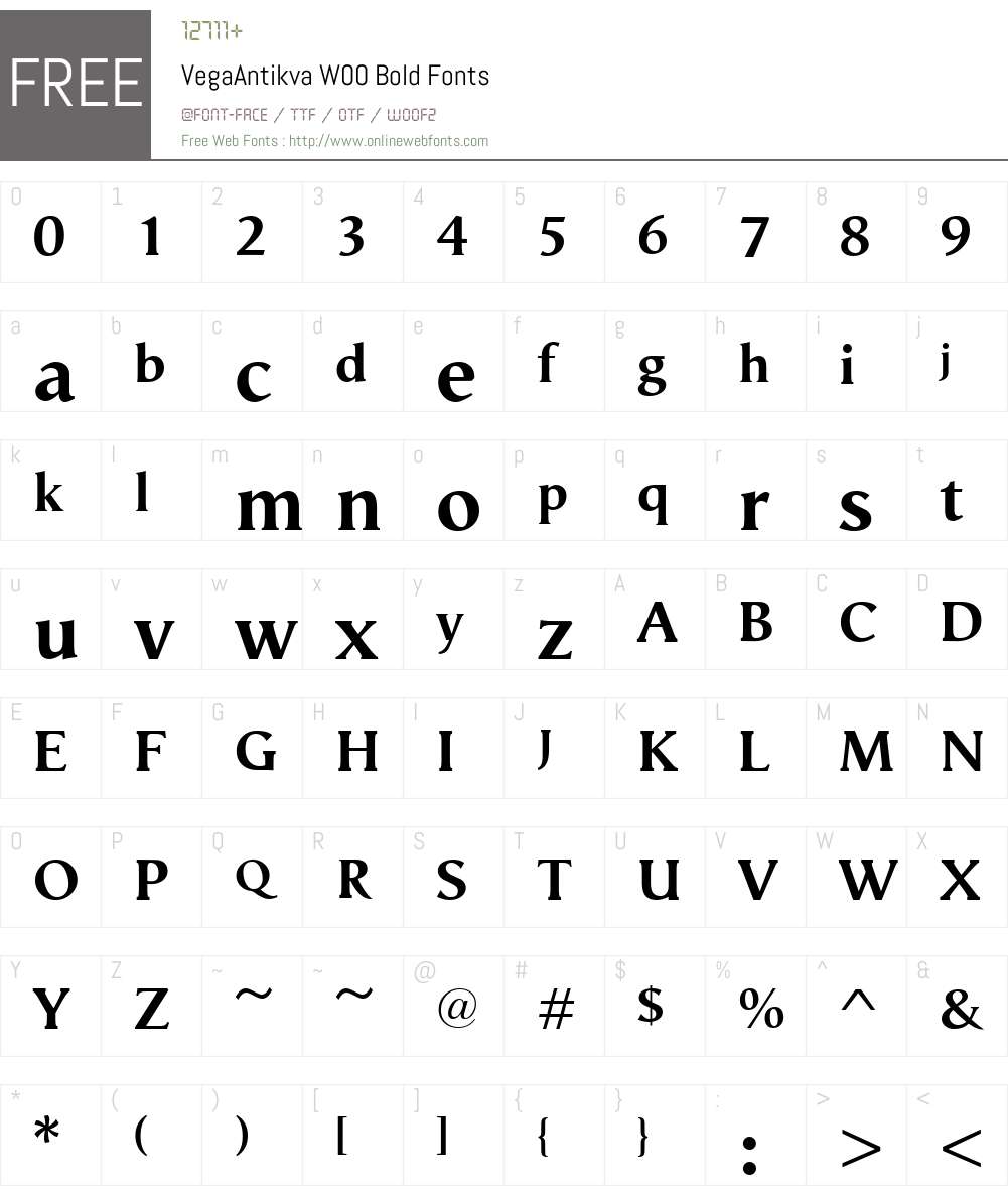 VegaAntikvaW00-Bold Font Screenshots