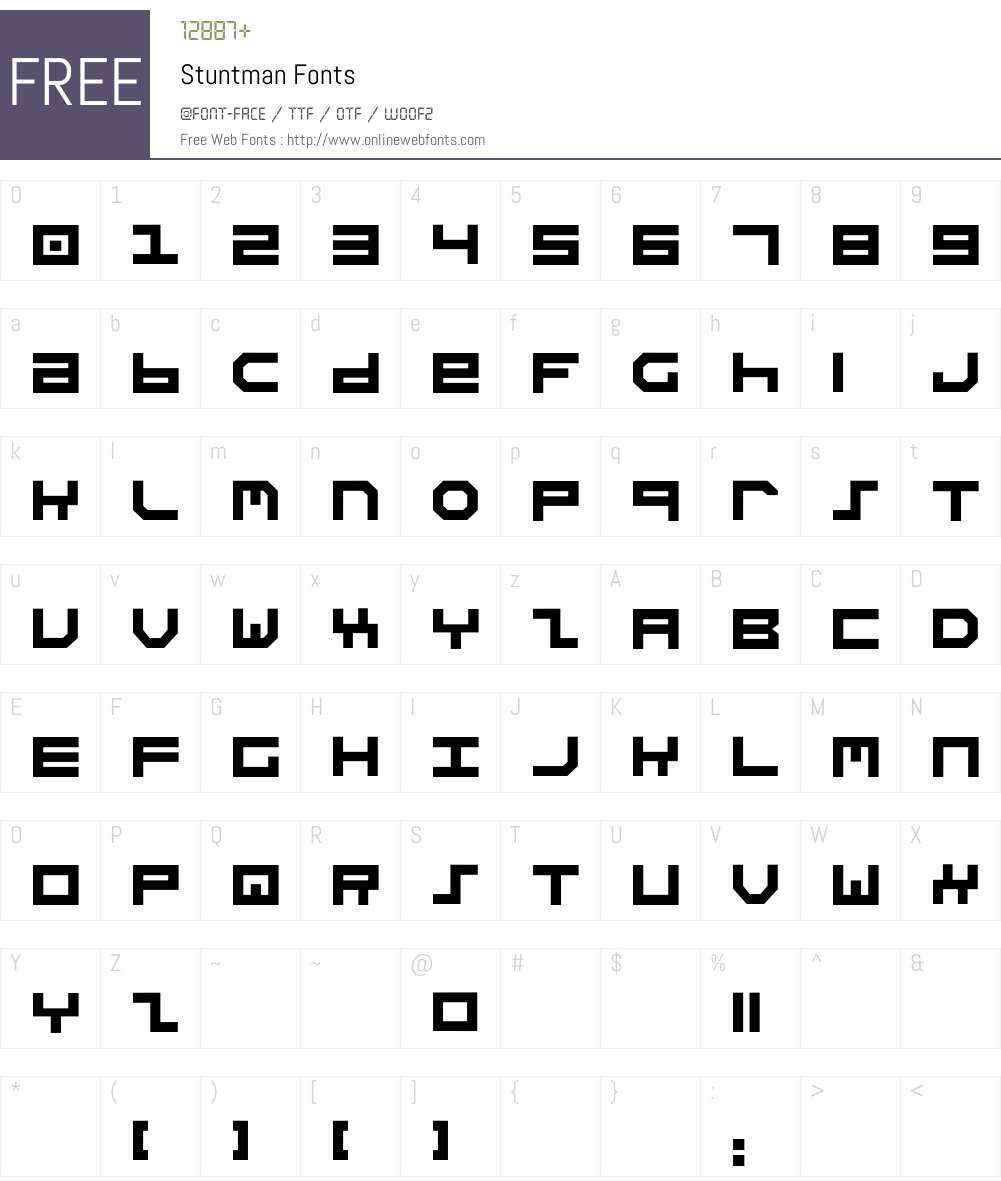 Stuntman Font Screenshots