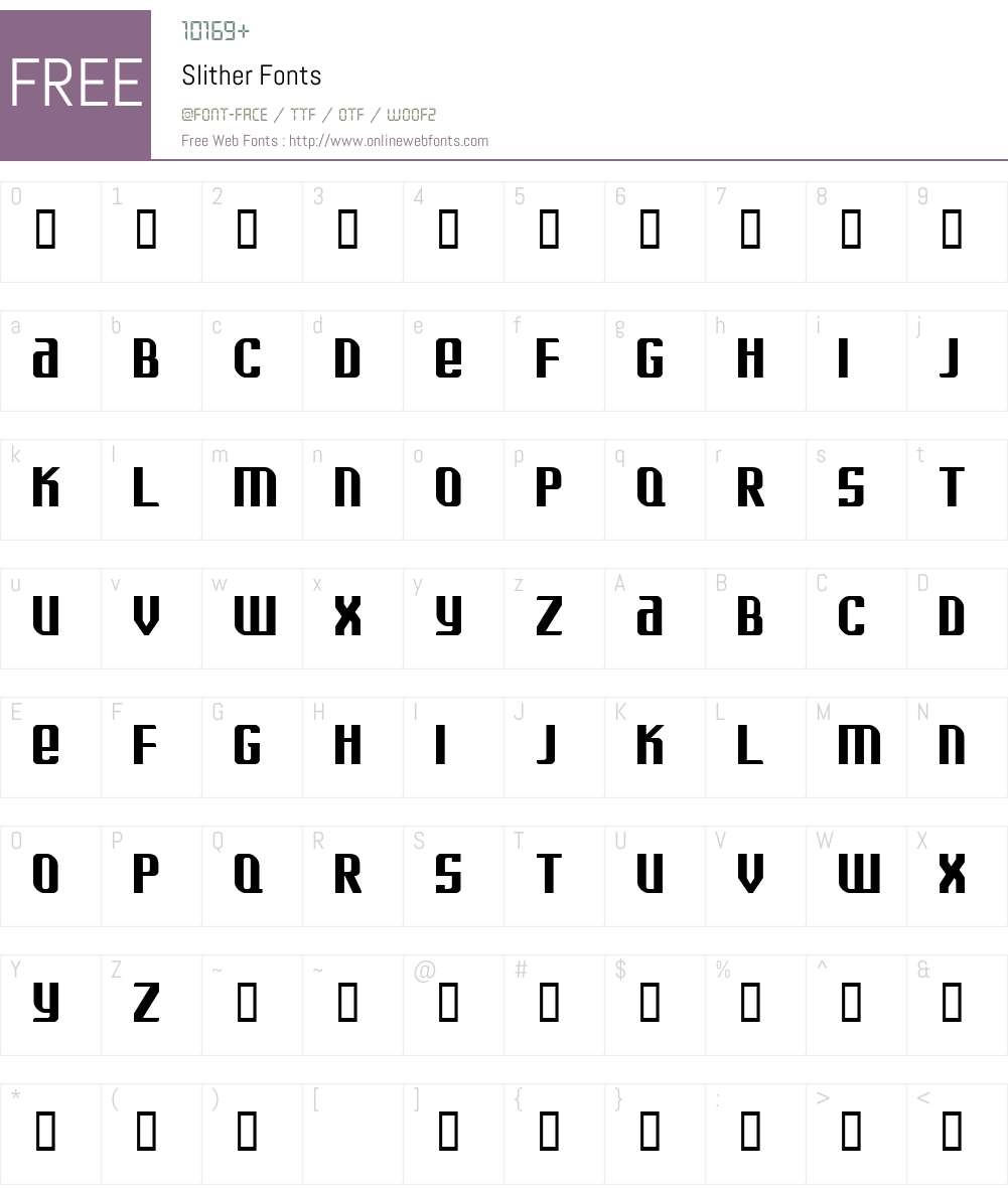 Slither Font Screenshots