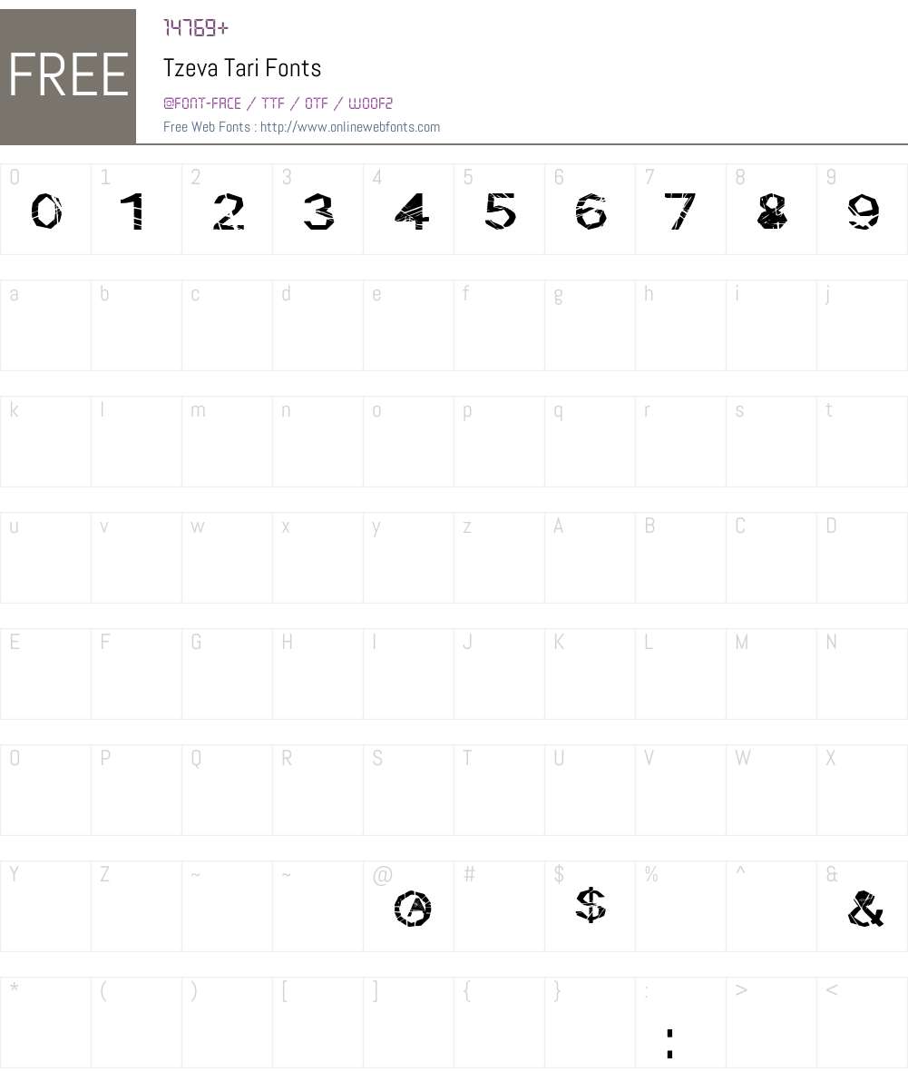 Tzeva Tari Font Screenshots