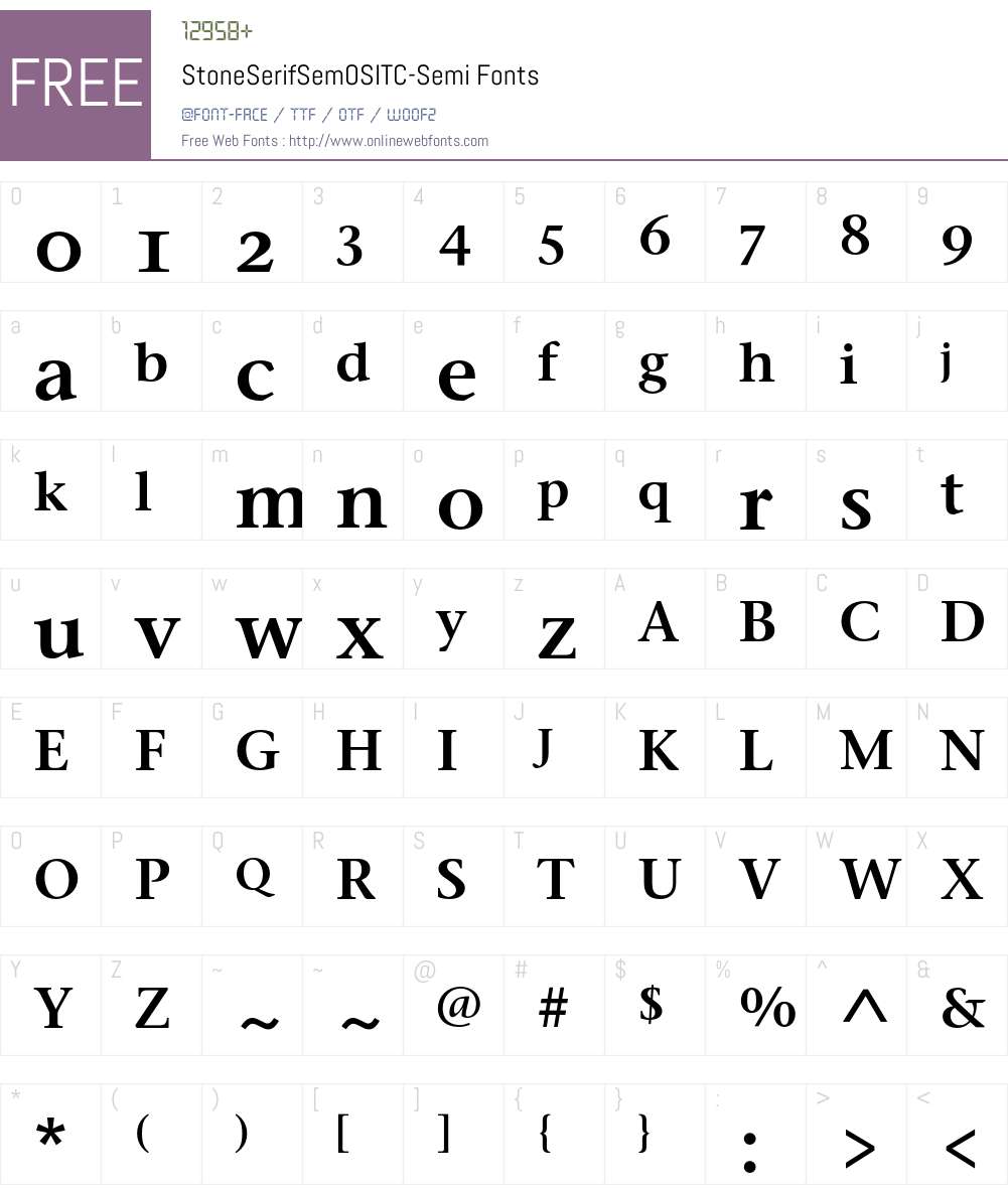 StoneSerifSemOSITC Font Screenshots