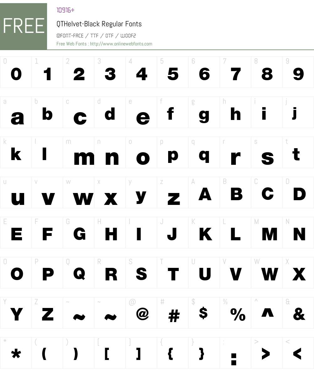 QTHelvet-Black Font Screenshots