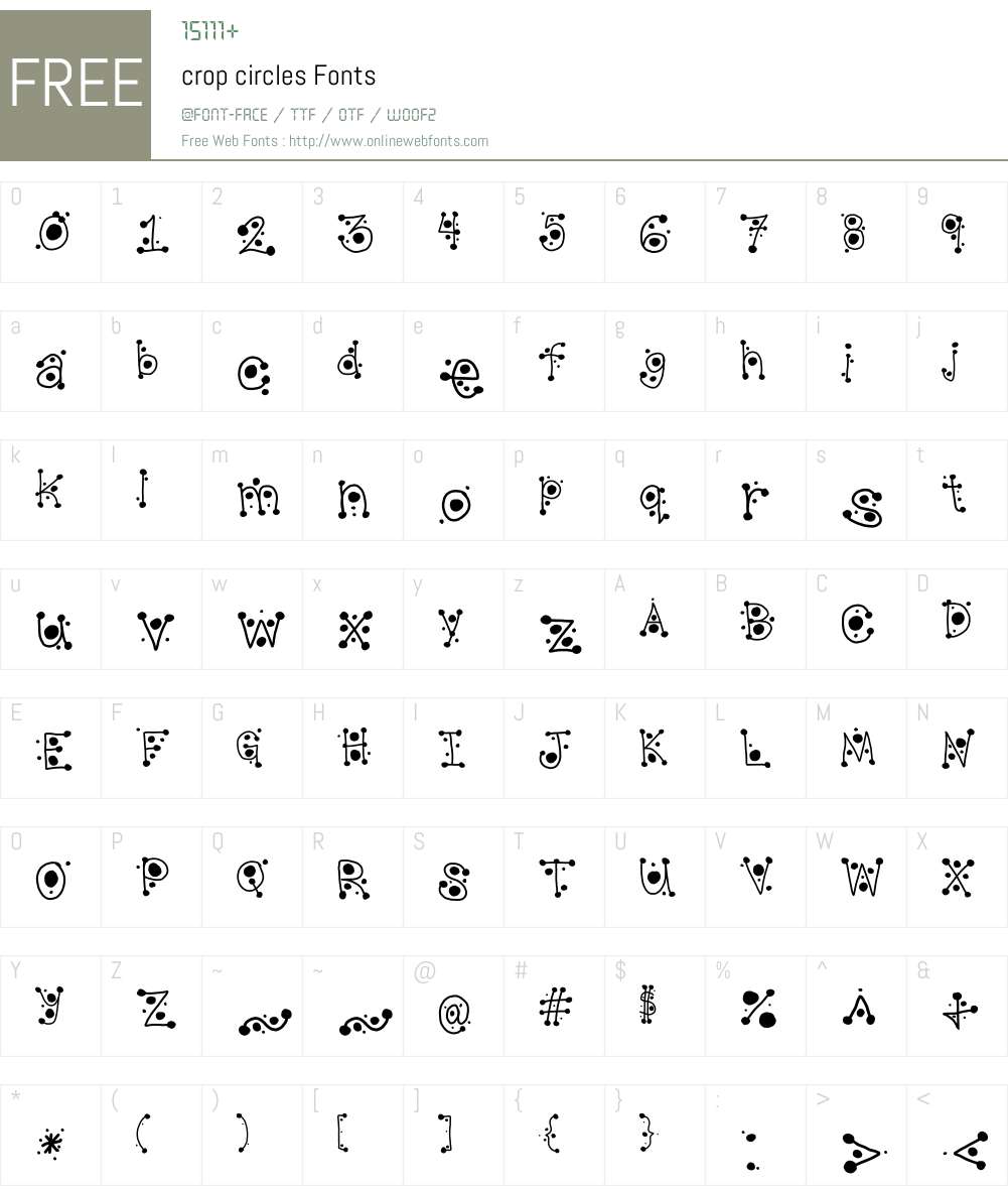 crop circles Font Screenshots