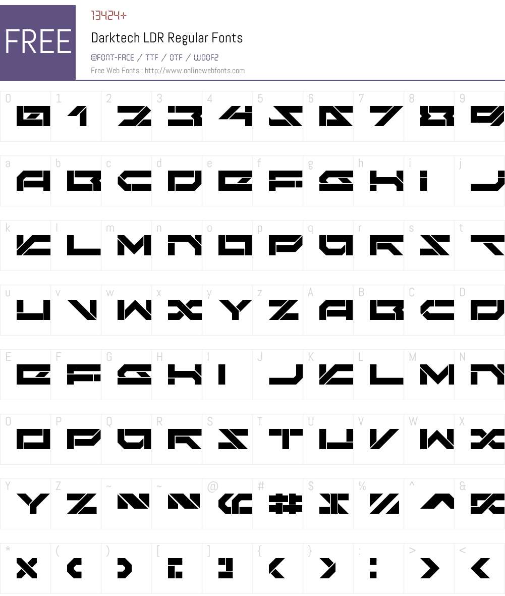 Darktech LDR Font Screenshots