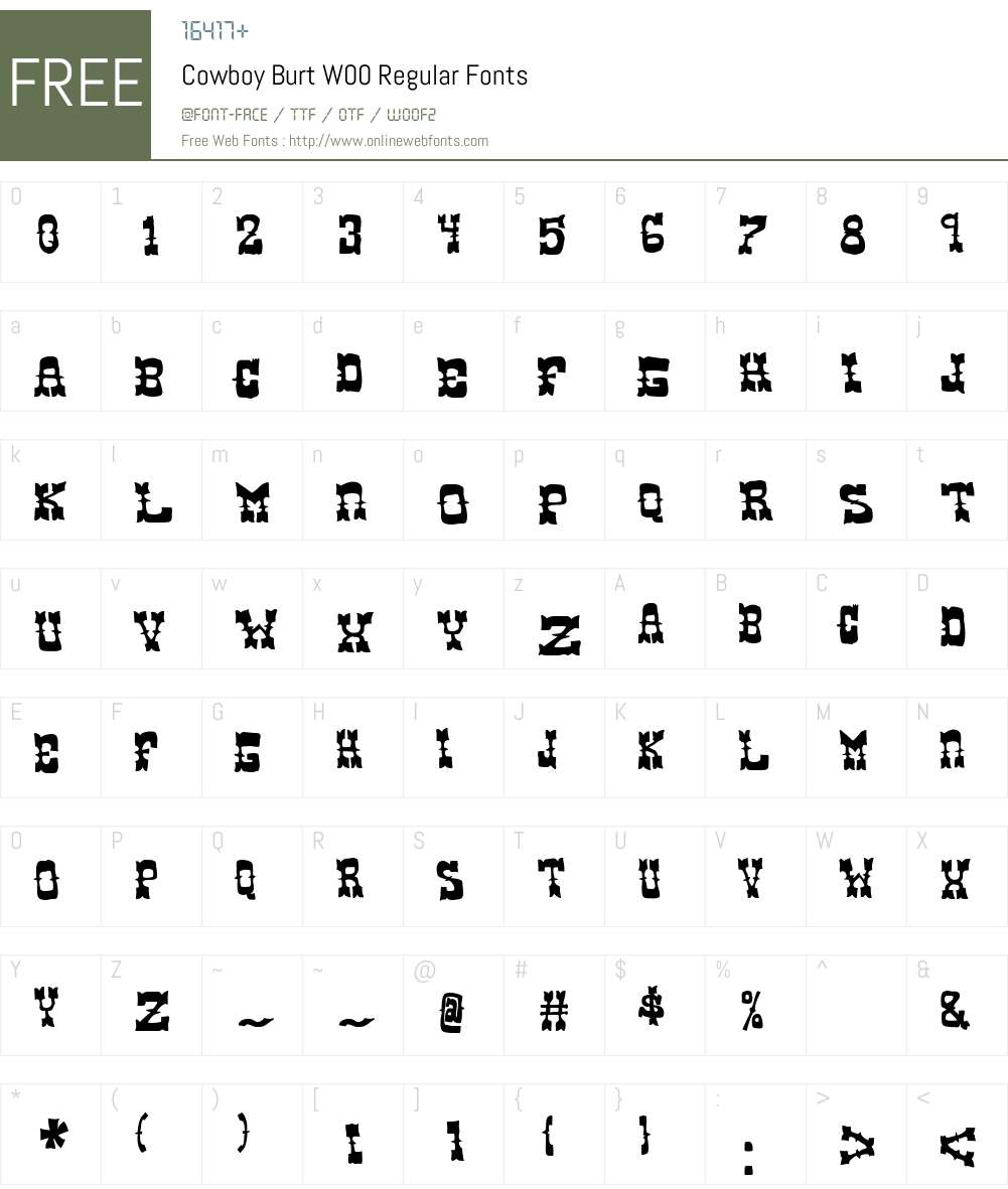 CowboyBurtW00-Regular Font Screenshots