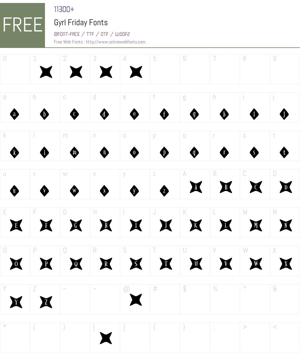 Gyrl Friday Font Screenshots