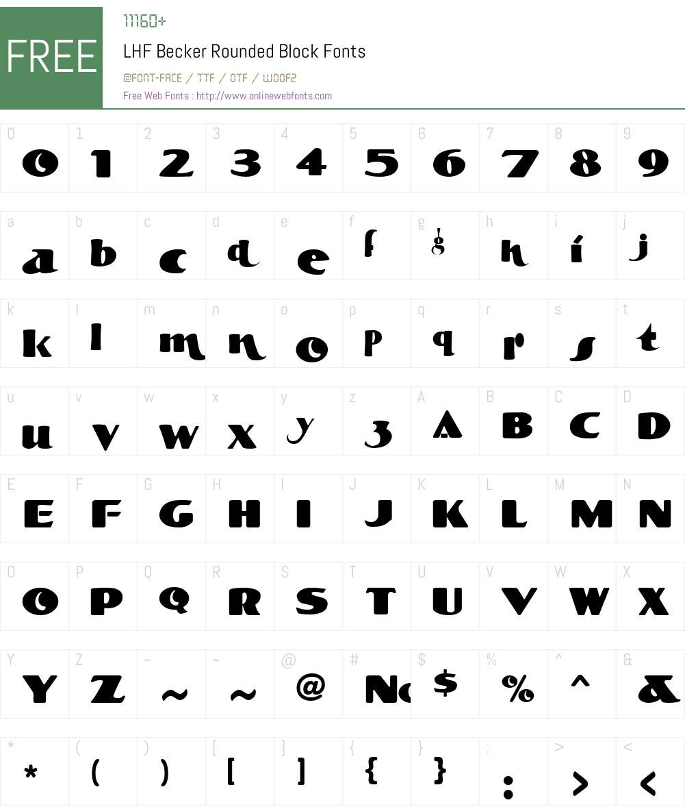 LHF Becker Rounded Block Font Screenshots